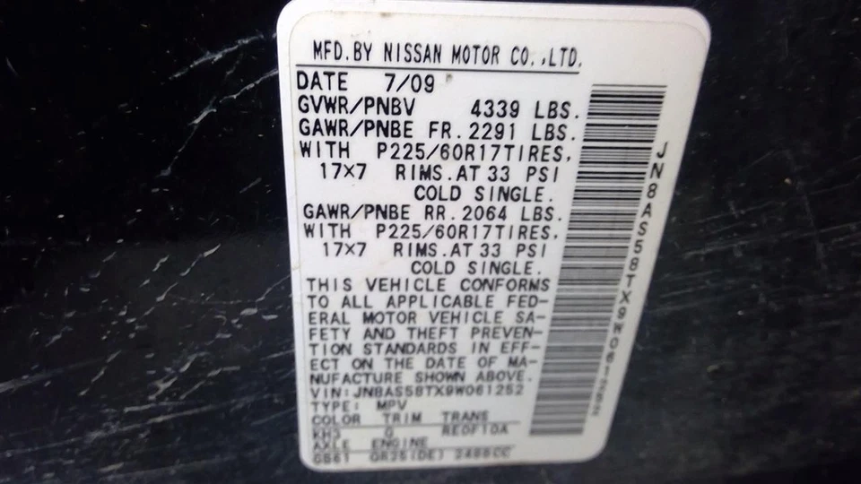 Nissan Rogue 2009 2.5L FWD Engine Brain Box 7868 Foto 4 de 4