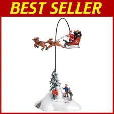 Christmas Cottage Decor with Moving Santa