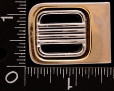 LK04176 VINTAGE CUT-OUT SQUARE SILVERTONE DESIGN FASHION BELT BUCKLE