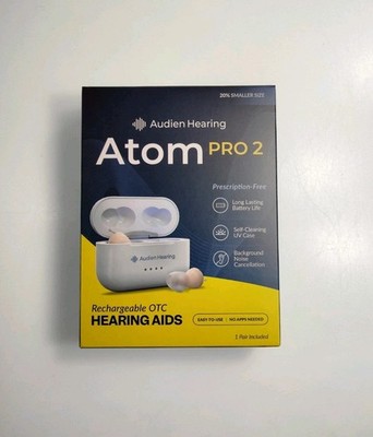 Audien ATOM PRO 2 Wireless Rechargeable OTC Hearing Aids New Sealed