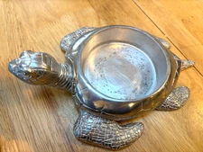 Fitz and Floyd Silver Turtle Trinket Candle Dish