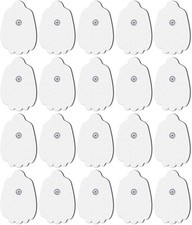 20-Pack TENS Unit Replacement Pads, Long-Lasting Snap Electrodes for 50 White