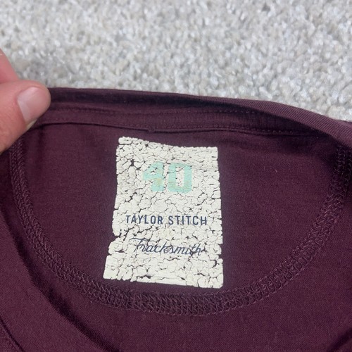 Tracksmith Shirt Mens Medium Red Taylor Stitch The Merino Running Hiking Jogging - Picture 3 of 9