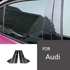 For Audi Q5 2013-2017 Carbon Fiber Style Window B-Pillar Post Decoration Trim 6P