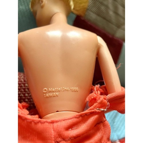 Vintage 1966 Barbie Fashion Doll Orange Dress Taiwan - Picture 7 of 7