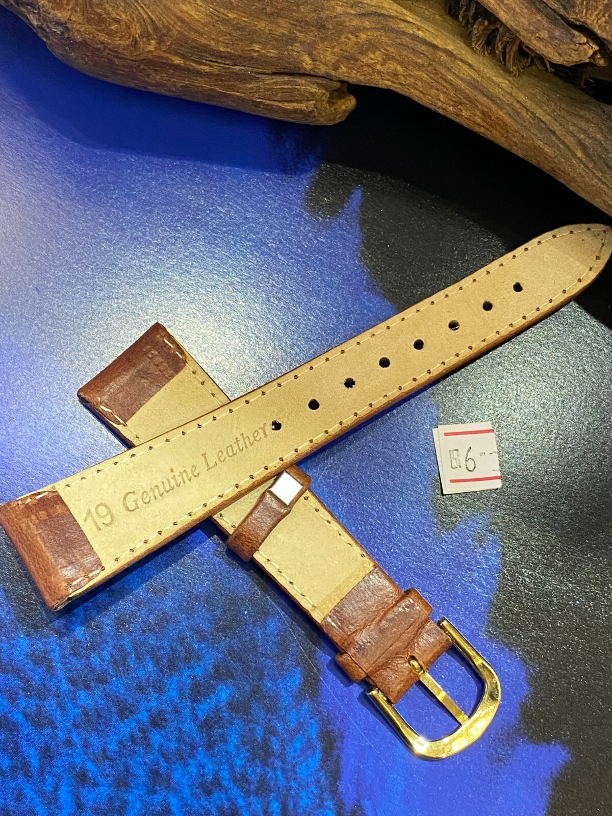 19mm BROWN STRAP VINTAGE GENUINE LEATHER STITCHED MEN WATCH BAND GOLD BUCKLE New eBay