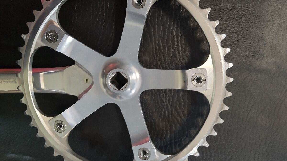 パーツ SHIMANO DURA-ACE fc-7600 165mm njs 49t Shimano Dura-Ace FC7600 167.5mm 49T NJS Track crank set Free