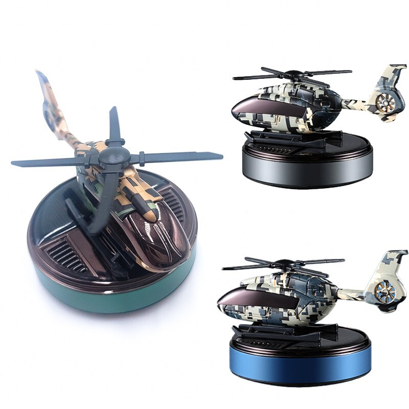 Solar car freshener, helicopter model, solid aromatherapy car air purifier