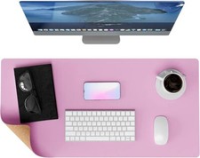 Desk Mat 31.5" x 15.7" Natural Cork  PU Leather Dual Side Laptop Table Mat