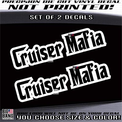 2 Sailing Sail Cruiser Mafia Boat Vinyl Decal Sticker Overnight Day Cruising USA