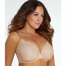Curvy Couture Flawless Lace Side Smoother Bra 1172 Nude Size US 34C