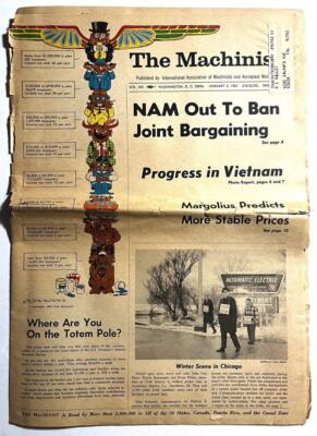 THE MACHINIST ~ Jan 1967 Newspaper of Machinists & Aerospace Workers Union