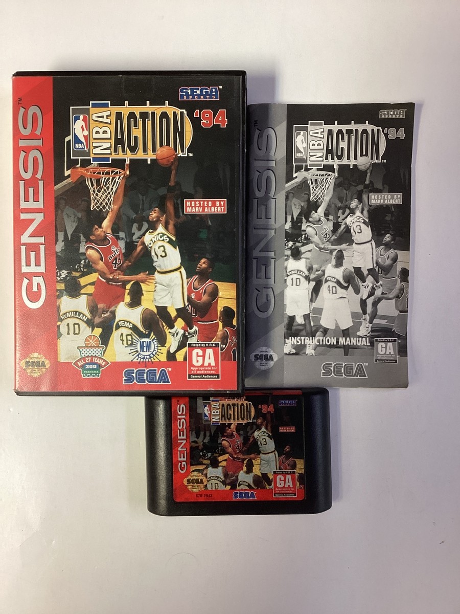 NBA Action 94- Sega Genesis Complete TESTED CIB 10086012217