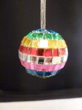 Mini Rainbow Disco Ball Car Rear View Mirror / Ornament 1 1/8" diameter