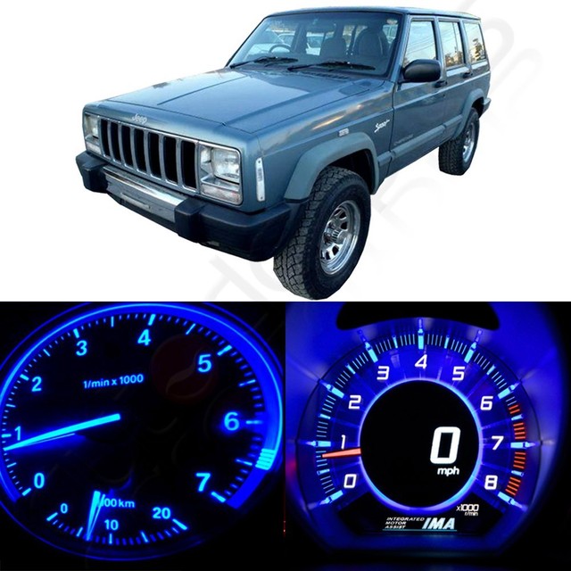Blue LED Kit Instrument Gauge Cluster Lights Bulbs for 19972001 Jeep