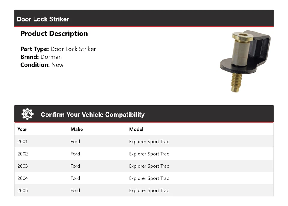 Ударник по дверному замку для Ford Explorer Sport Trac Dorman 2001-2005 годов выпуска 2002 2003 2004 годов выпуска - Изображение 2 из 4