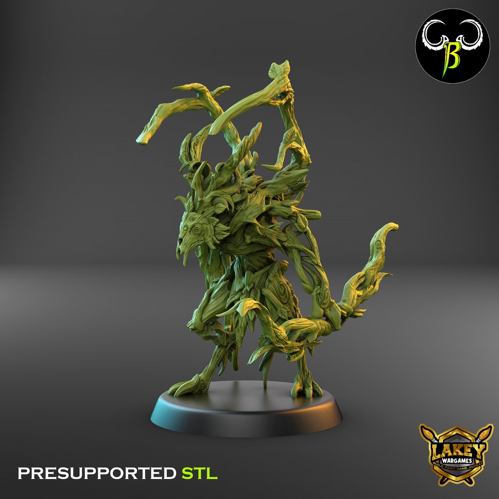 Vine Spirit Bows | Forest Spirit | 3D Printed Miniature | Clay Beast Creation |