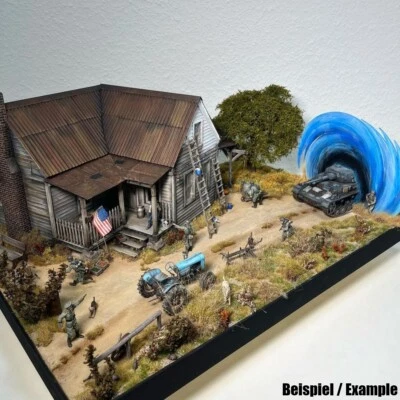 LASER CREATION-WORLD Farmhaus 1:35 - Miniatur Gebäude Bausatz zum selberbauen aus Holz - Laser Cut