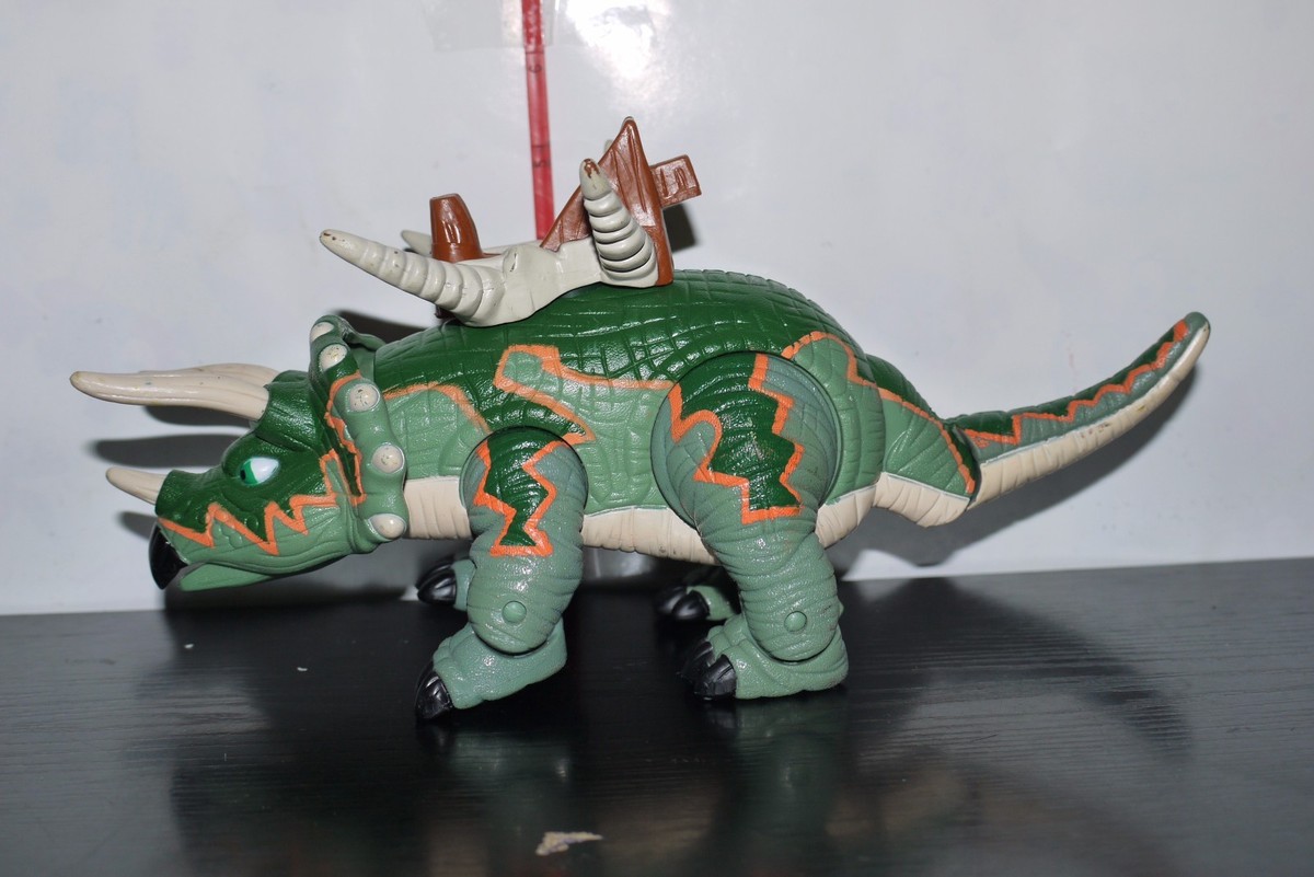 MATTEL FISHER PRICE IMAGINEXT 9'' GREEN TANK TRICERATOPS DINOSAUR