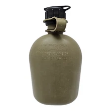 US Military Canteen 1 Quart Qt OD Green Plastic 1986 Vintage Zarn Army Water