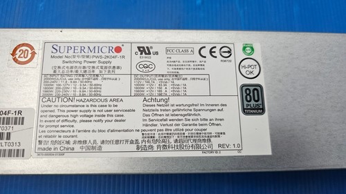 Supermicro PWS-2K04F-1R Redundant Power Supply 1U AC-DC 2000W - Picture 4 of 5