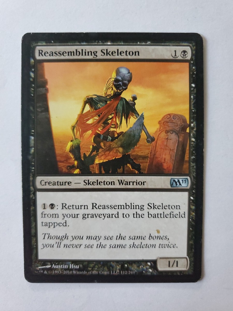 skeleton mtg cards Magic The Gathering Card Reassembling Creature Skeleton Warrior remove all damage from it Rarity: Rare, Subtype: Skeleton, 18