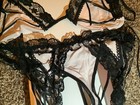 Leg Avenue 2 pc. lace up cups bra top & garter g-string, size: M/L — photo 8