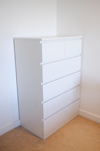 Ikea Malm Chest of 6 drawers, white, 80x123 cm