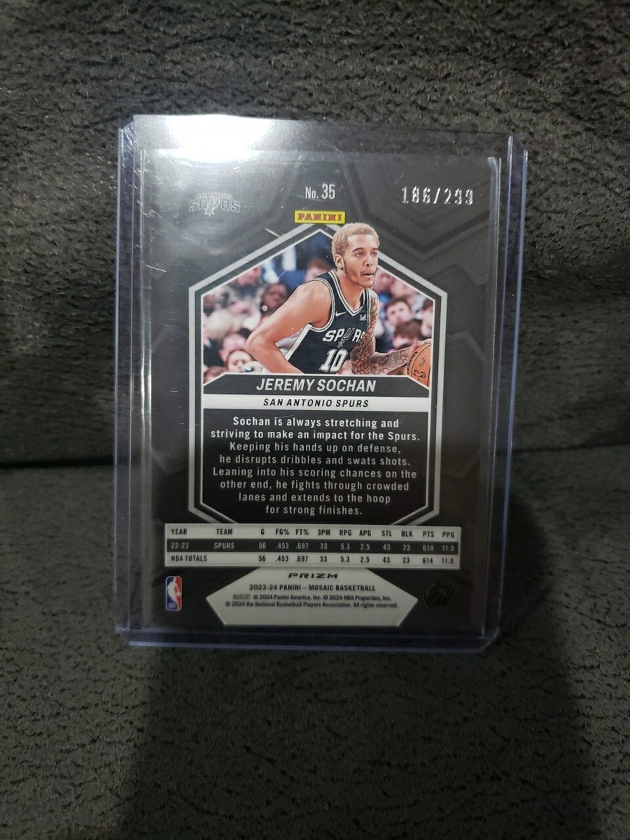 2023-2024 Mosiac Jeremy Sochan Red Tectonic/299 Nets No 35 | eBay