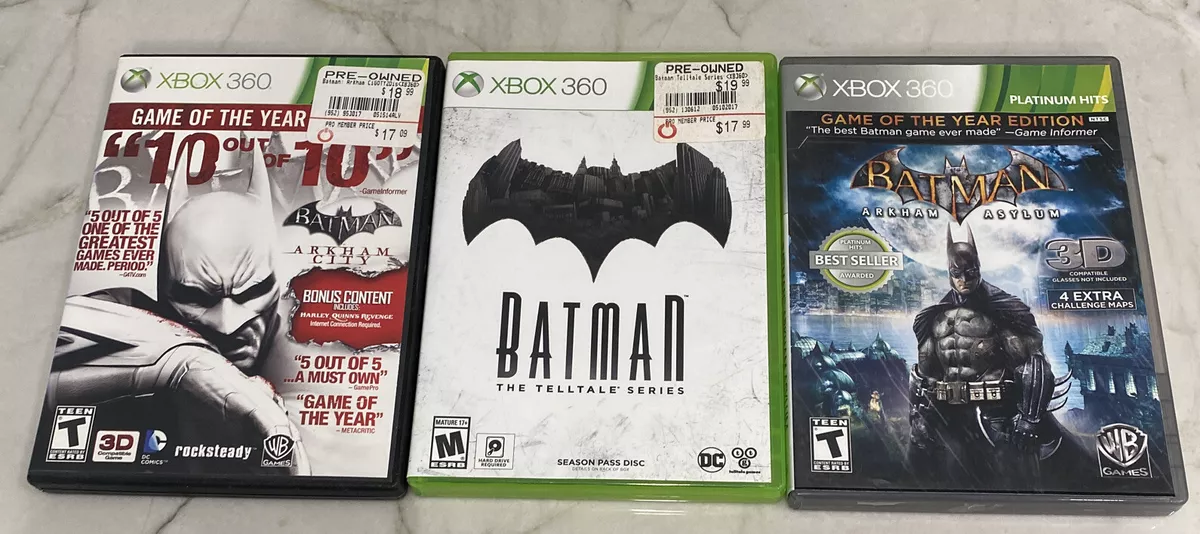 Batman Lot of 3: Arkham Asylum & Arkham City & Telltale Series (Xbox360)