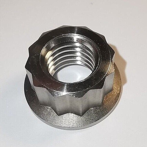 M10 x 1.5 titanium Grade 5 TC4 12 point bi hex flange nuts - Picture 5 of 17