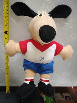 PELUCHE FOOTIX MASCOTTE Coupe du Monde de Football 1998. Hauteur 25 cm