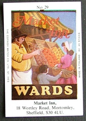 Matchbox Label Wards Pub Market Inn Wortley Road Mortomley Sheffield No 29 ME174