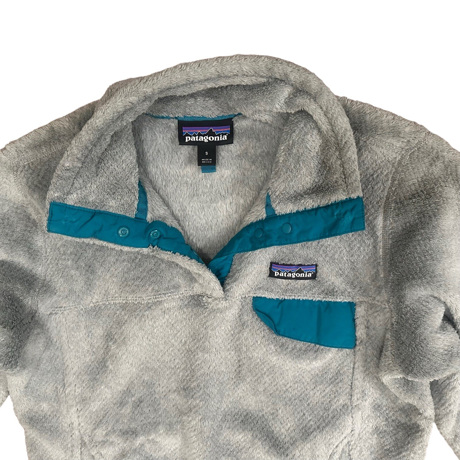 Patagonia Women Grey Cobalt Blue Re Tool Snap T F… - image 5