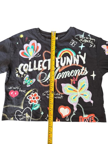 Zara Collect Funny Moments Positive Energy T Shirt Blue Girls Size 13-14 EUC - Picture 7 of 10