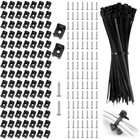 100 Set Nylon Kabelhalter Wand mit Kabelbinder Halter Satteltyp und Schrauben...