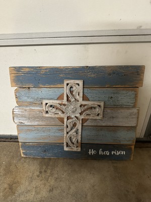 Handmade Easter Christian wooden hanging decoration Indoor/Out