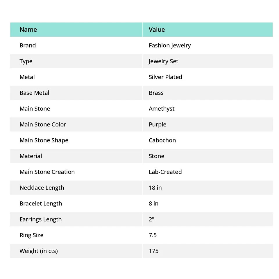 Afrikanischer Amethyst Edelstein Schmuck Set Handarbeit Hochzeit Geschenk Hal... - Bild 3 von 4