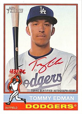 2025 Topps Heritage Real One Auto Red Ink #ROATE Tommy Edman HN Auto 43/76