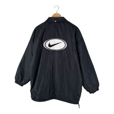 90s Vintage Nike Big Swoosh Jacket Mens Size L Black Oversized