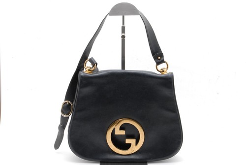 GUCCI Blondie Shoulder Bag Black Leather