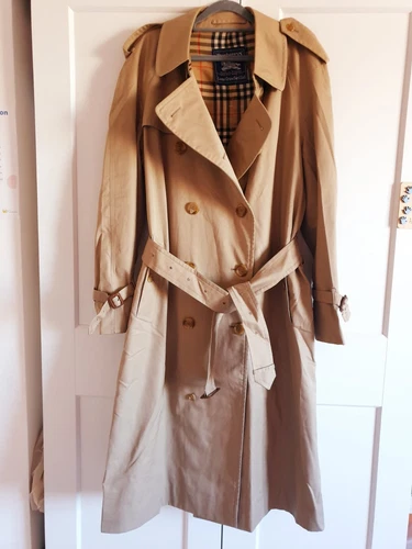 Cappotto Burberry uomo vintage misto cotone beige trench MAC UK IT 52 Large
