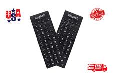 2 Pack English Keyboard Stickers Black with White Letters