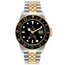 1978 Rolex 40mm Vintage GMT Master 18K Gold / Steel Watch w/Black Dial. (1675)