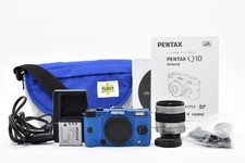 Only 207 Shots  PENTAX Q10 Blue/Blue Rare Color Digital Camera w/ 02 Lens Kit