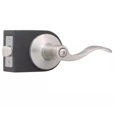 Satin Nickel Privacy Bed/Bath Door Handle Set