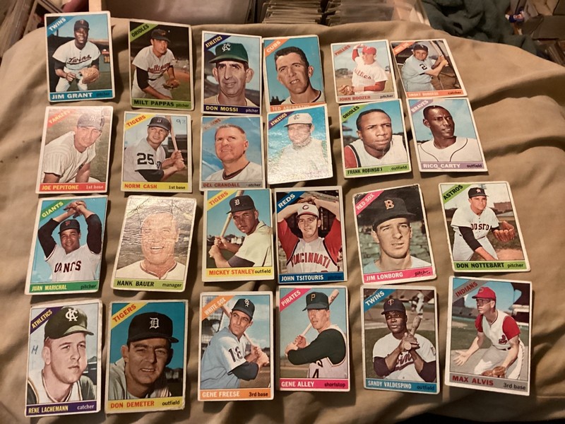 Lot (142) 1966 Topps Low to Mid Grade - Stars Commons - All Cards Pictured -