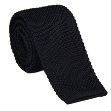 Men's Supper Skinny Knitted Tie Solid Colored Smart One Size Deep Navy Blue