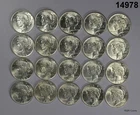 MIXED DATE BU TO BU+ PEACE SILVER DOLLAR ROLL 20 COINS DECENT! #14978