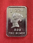 Fine Silver 1 Gram Bar With Queen Victoria Image! Pure .999 Silver!